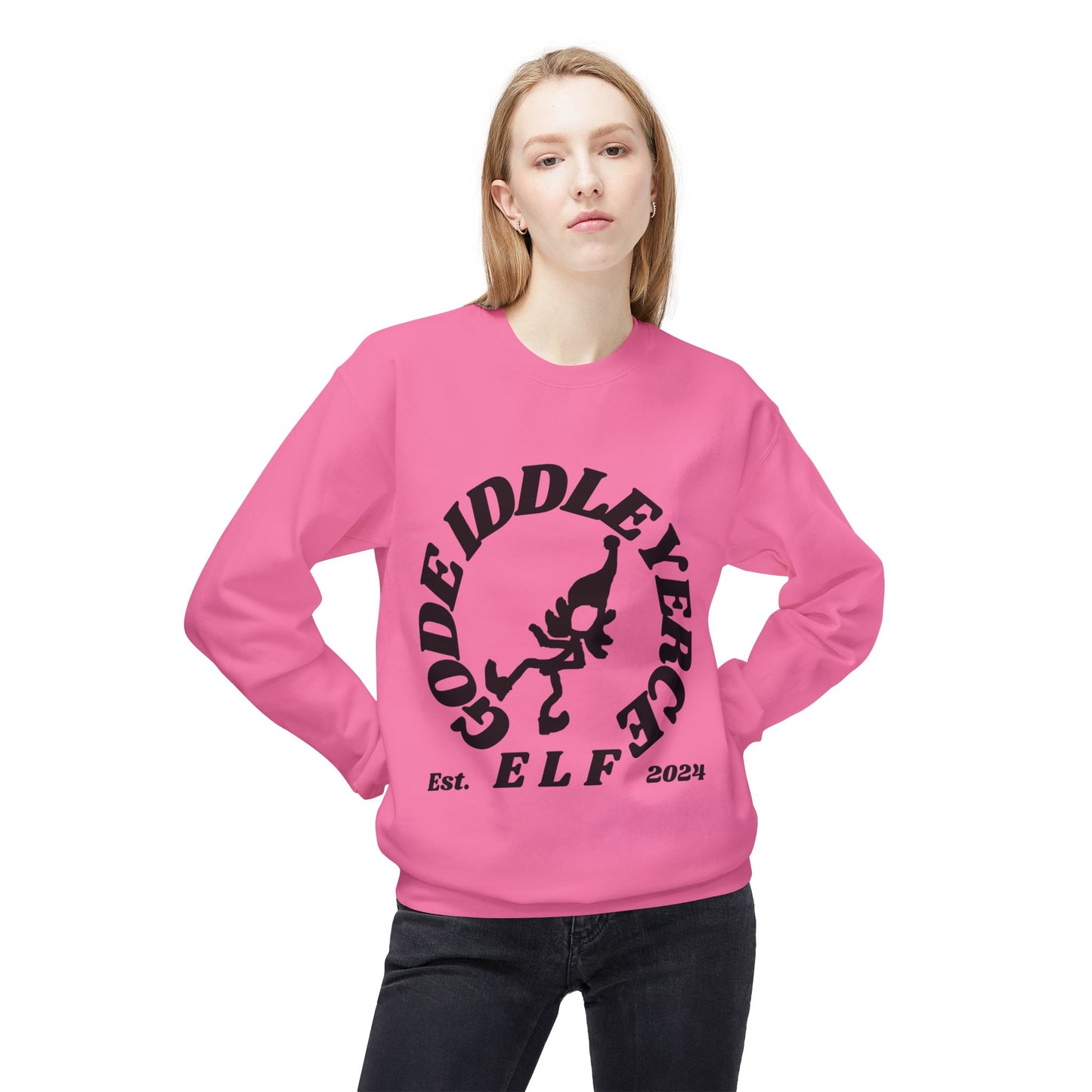 Gode Iddleyerce Elf Unisex Midweight Softstyle Fleece Crewneck Sweatshirt