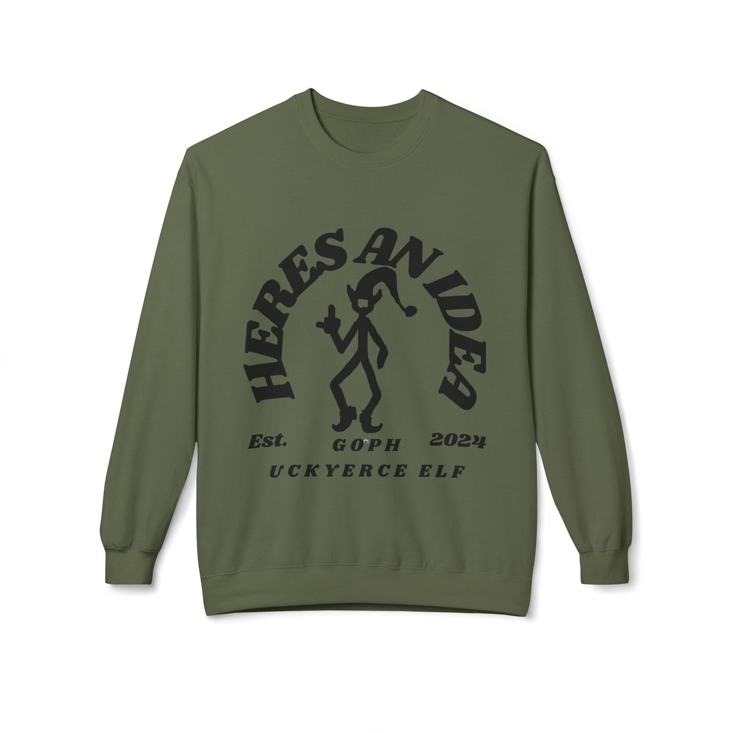 Goph Uckyerce Elf Idea Unisex Midweight Softstyle Fleece Crewneck Sweatshirt