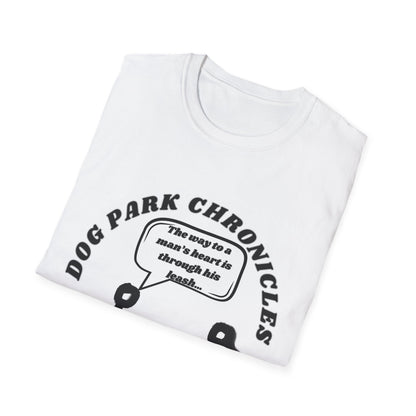 Dog Park Through His Leash Unisex Softstyle T-Shirt