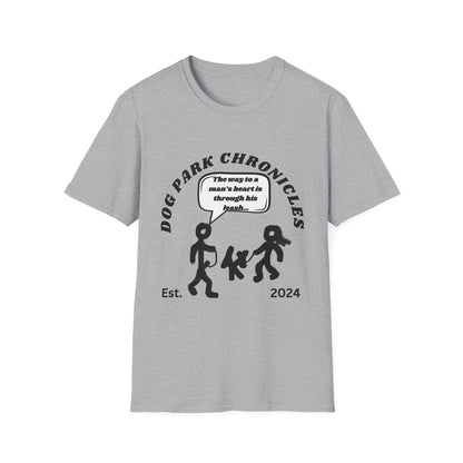 Dog Park Through His Leash Unisex Softstyle T-Shirt