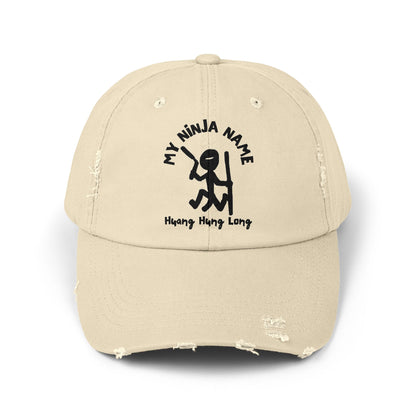 Wang Hung Long My Ninja Name Unisex Distressed Cap