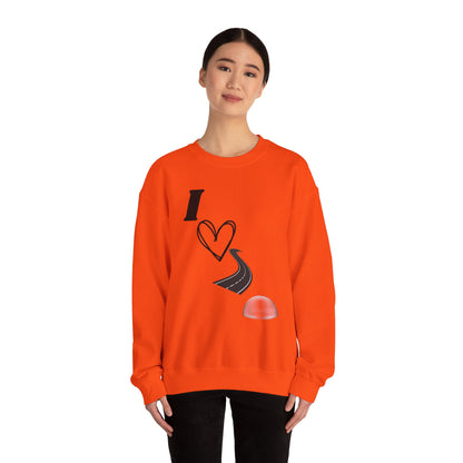 I Love Road Dome Unisex Heavy Blend™ Crewneck Sweatshirt