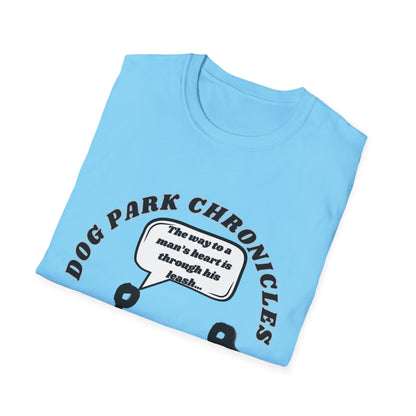 Dog Park Through His Leash Unisex Softstyle T-Shirt